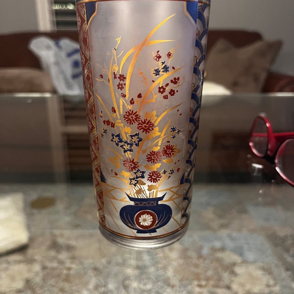 Collectible Culver 22K Asian Inspired Glassware/Barware-Chinoiserie Theme